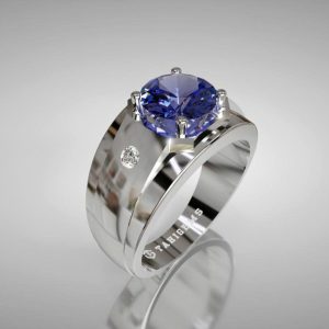 Nhẫn nam đá quý Sapphire xanh dương - Tahi 7537