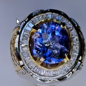 Tahi 534 - Nhẫn nam Đá Quý Xanh Tím Tinh Hoa oval