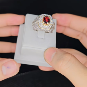 Tahi 547 - Nhẫn nam đá quý Ruby full đá tấm