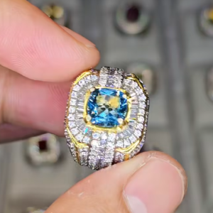 Tahi 548 - Nhẫn nam đá quý Topaz xanh dương