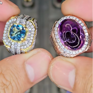 Tahi 549 - Nhẫn nam đá quý Sapphire tím