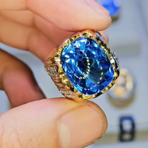 Tahi 559 - Nhẫn nam đá quý Topaz xanh dương