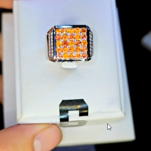 Tahi 551 - Nhẫn nam đá quý Sapphire cam