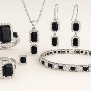 Tahi 312 - Bộ trang sức nữ đá Sapphire đen quyền lực