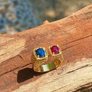 Tahi 515 - Nhẫn nam đá đôi thiết kế độc đáo