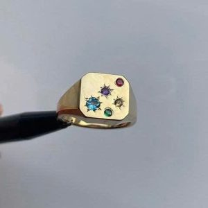 Tahi 518 - Nhẫn nam đá quý đa sắc