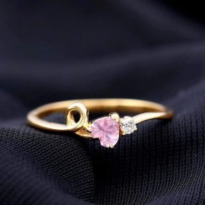 Tahi 450 - Nhẫn nữ đá Sapphire hồng trái tim