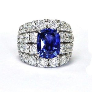 Tahi 526 - Nhẫn nam đá Sapphire full đá tấm