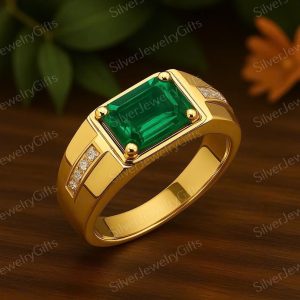 Tahi 563 - Nhẫn nam đá Emerald