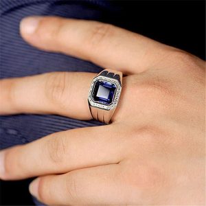 Tahi 570 - Nhẫn nam đá Sapphire xanh tím