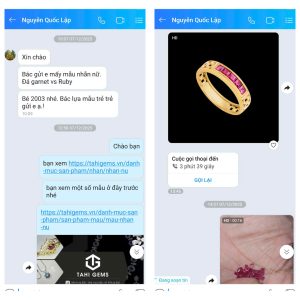 Nhẫn nữ đá quý Ruby - Tahi 7594