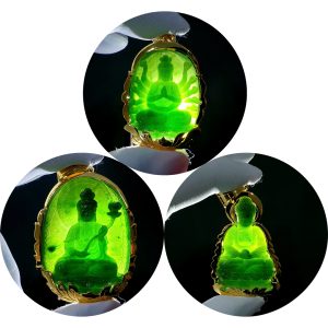 Mặt dây chuyền chạm Phật đá Ngọc bích - Tahi 7613