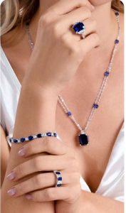 Tahi 315 - Dây chuyền Sapphire mix Kim Cương