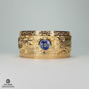 Nhẫn nam Càn long Sapphie vàng 14k - Tahi 7642