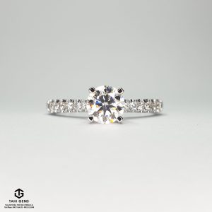 Nhẫn nữ Moissanite vàng 14k kết Moisanite tấm - Tahi 7652