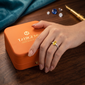 Nhẫn nữ vàng 18k Sapphire kết Kim cương tấm - Tahi 7656