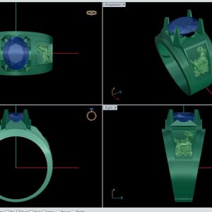 Nhẫn nam đá quý Sapphire họa tiết Dê - Tahi 7670