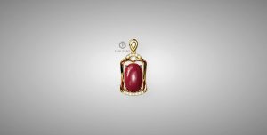 Mặt dây đá quý Ruby kết hợp Kim cương tấm - Tahi 7689