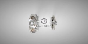 Nhẫn cưới vàng trắng 14k Kim cương - Tahi 7691