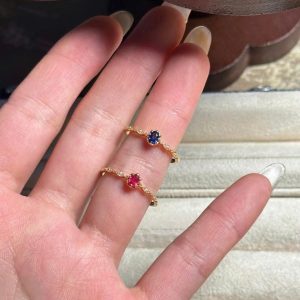 Tahi 521 - Cặp nhẫn "Twin Gems" - Vẻ đẹp tối giản từ Ruby và Sapphire