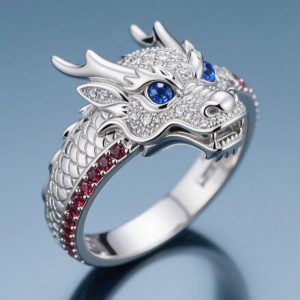 Tahi 580 - Nhẫn nam hình Rồng Kim cương