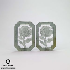Đôi mặt dây hoa hồng phỉ thúy jadeite – Tahi 45019