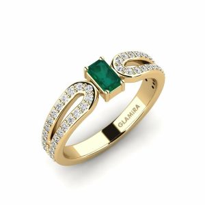 Tahi 527 - Nhẫn nữ Emerald full đá tấm