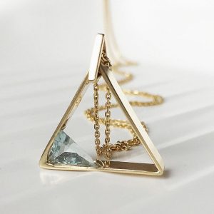 Tahi 375 - Mặt dây Aquamarine hình học