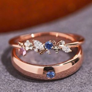 Tahi 224 - Đôi nhẫn cưới đá Sapphire