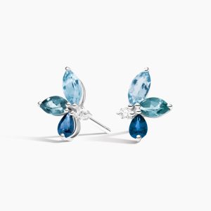 Tahi 324 - Bông tai xanh dương Aquamarine và Topaz
