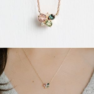 Tahi 407 - Dây chuyền cụm đá quý đa sắc