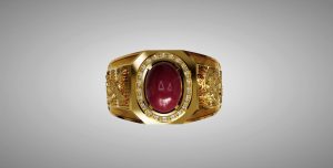 Nhẫn nam rồng phượng đá quý Ruby- Tahi 7780
