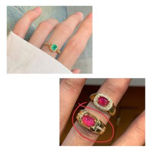 Đôi nhẫn Emerald - Tahi 7773
